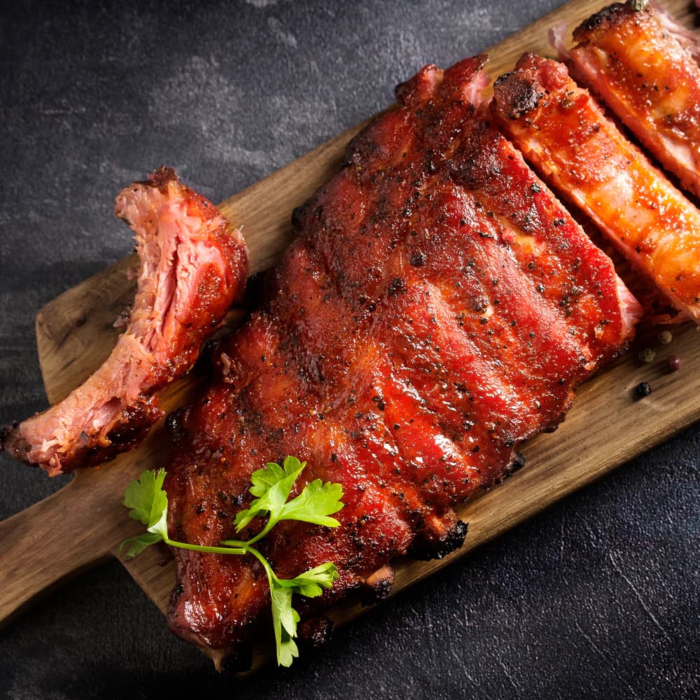 Costillar ahumado con dorado artesanal